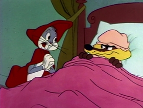 Screenshots from the 1958 Warner Bros. cartoon Now Hare This