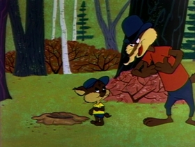 Screenshots from the 1958 Warner Bros. cartoon Now Hare This
