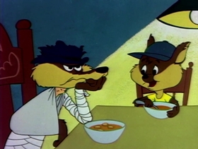 Screenshots from the 1958 Warner Bros. cartoon Now Hare This
