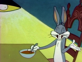Screenshots from the 1958 Warner Bros. cartoon Now Hare This