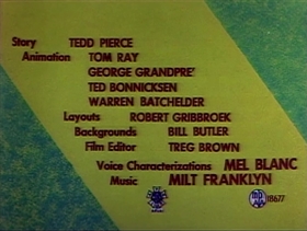 Screenshots from the 1958 Warner Bros. cartoon Now Hare This