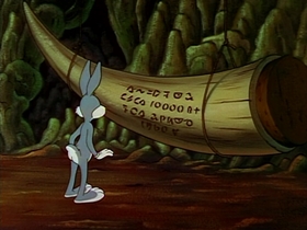 Screenshots from the 1958 Warner Bros. cartoon Pre-Hysterical Hare