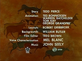 Screenshots from the 1958 Warner Bros. cartoon Pre-Hysterical Hare