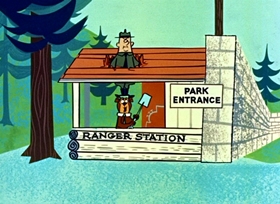 Screenshots from the 1958 Hanna-Barbera cartoon Yogi Bear