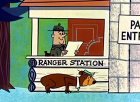 Screenshots from the 1958 Hanna-Barbera cartoon Yogi Bear