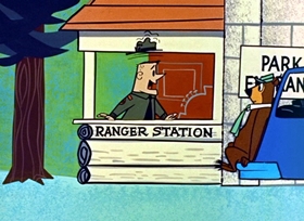 Screenshots from the 1958 Hanna-Barbera cartoon Yogi Bear