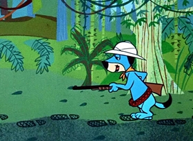 Screenshots from the 1958 Hanna-Barbera cartoon Lion-Hearted Huck