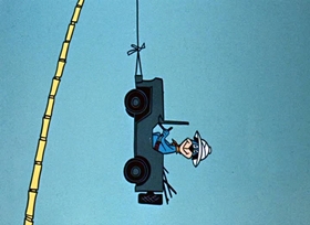 Screenshots from the 1958 Hanna-Barbera cartoon Lion-Hearted Huck
