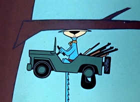 Screenshots from the 1958 Hanna-Barbera cartoon Lion-Hearted Huck