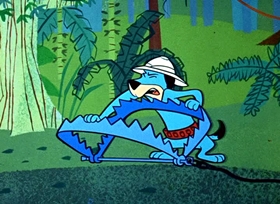 Screenshots from the 1958 Hanna-Barbera cartoon Lion-Hearted Huck