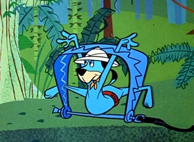 Screenshots from the 1958 Hanna-Barbera cartoon Lion-Hearted Huck