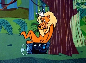 Screenshots from the 1958 Hanna-Barbera cartoon Lion-Hearted Huck