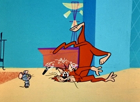 Screenshots from the 1958 Hanna-Barbera cartoon Judo Jack