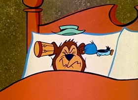 Screenshots from the 1958 Hanna-Barbera cartoon Slumber Party Smarty