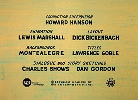 Screenshots from the 1958 Hanna-Barbera cartoon Slumber Party Smarty