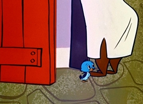 Screenshots from the 1958 Hanna-Barbera cartoon Slumber Party Smarty