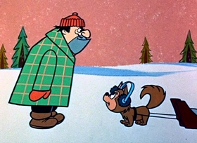 Screenshots from the 1958 Hanna-Barbera cartoon Tricky Trapper