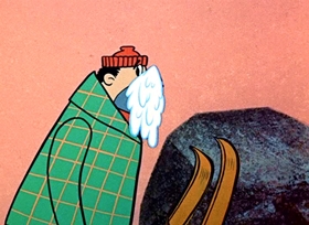 Screenshots from the 1958 Hanna-Barbera cartoon Tricky Trapper