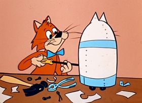 Screenshots from the 1958 Hanna-Barbera cartoon Kit Kat Kit