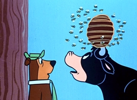 Screenshots from the 1958 Hanna-Barbera cartoon Big Bad Bully