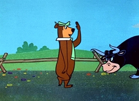 Screenshots from the 1958 Hanna-Barbera cartoon Big Bad Bully