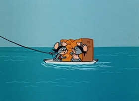 Screenshots from the 1958 Hanna-Barbera cartoon Pistol Packin’ Pirate