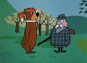 Screenshots from the 1958 Hanna-Barbera cartoon Foxy Hound-Dog