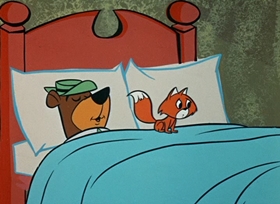 Screenshots from the 1958 Hanna-Barbera cartoon Foxy Hound-Dog