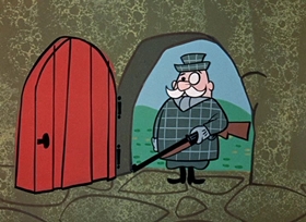 Screenshots from the 1958 Hanna-Barbera cartoon Foxy Hound-Dog