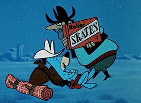 Screenshots from the 1958 Hanna-Barbera cartoon Rustler Hustler Huck