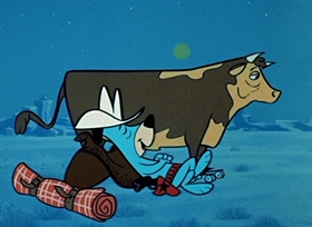 Screenshots from the 1958 Hanna-Barbera cartoon Rustler Hustler Huck