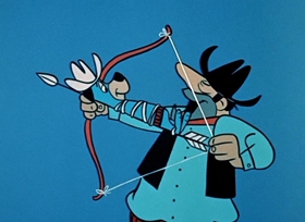 Screenshots from the 1958 Hanna-Barbera cartoon Rustler Hustler Huck