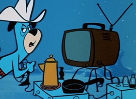 Screenshots from the 1958 Hanna-Barbera cartoon Rustler Hustler Huck