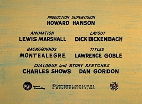 Screenshots from the 1958 Hanna-Barbera cartoon Scaredycat Dog