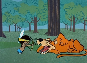 Screenshots from the 1958 Hanna-Barbera cartoon The Brave Little Brave
