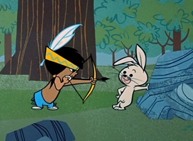 Screenshots from the 1958 Hanna-Barbera cartoon The Brave Little Brave