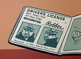 Screenshots from the 1958 Hanna-Barbera cartoon Freeway Patrol