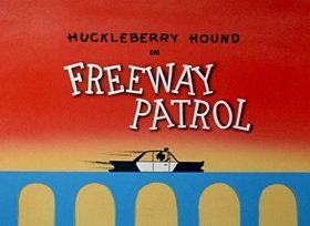 Screenshots from the 1958 Hanna-Barbera cartoon Freeway Patrol