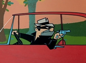 Screenshots from the 1958 Hanna-Barbera cartoon Freeway Patrol