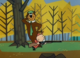 Screenshots from the 1958 Hanna-Barbera cartoon Tally Ho Ho Ho