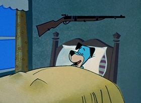 Screenshots from the 1958 Hanna-Barbera cartoon Cock-a-Doodle Huck