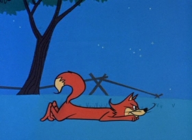 Screenshots from the 1958 Hanna-Barbera cartoon Cock-a-Doodle Huck