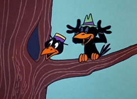 Screenshots from the 1958 Hanna-Barbera cartoon Two Corny Crows
