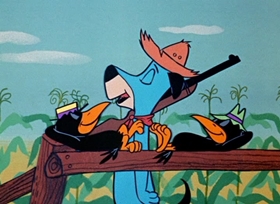 Screenshots from the 1958 Hanna-Barbera cartoon Two Corny Crows