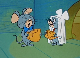 Screenshots from the 1958 Hanna-Barbera cartoon The Ghost with the Most