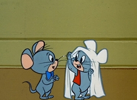 Screenshots from the 1958 Hanna-Barbera cartoon The Ghost with the Most