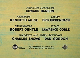 Screenshots from the 1958 Hanna-Barbera cartoon The Ghost with the Most