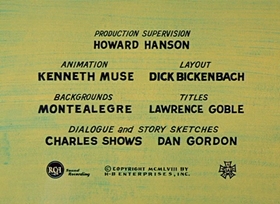 Screenshots from the 1958 Hanna-Barbera cartoon Baffled Bear