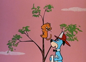 Screenshots from the 1958 Hanna-Barbera cartoon Fireman Huck