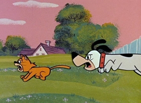 Screenshots from the 1958 Hanna-Barbera cartoon Fireman Huck